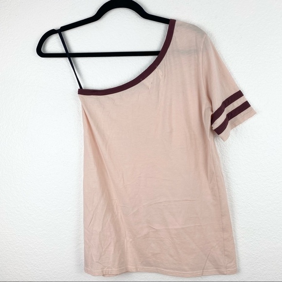 NATION LTD Yorkville One Shoulder Tee, Pink, Small - Picture 4 of 7